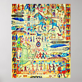 Póster Patrón de plumas y guerreros