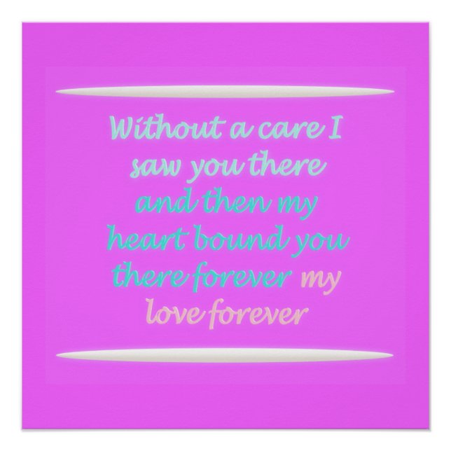 Póster Patrón de poema de True Romance rosa (Anverso)