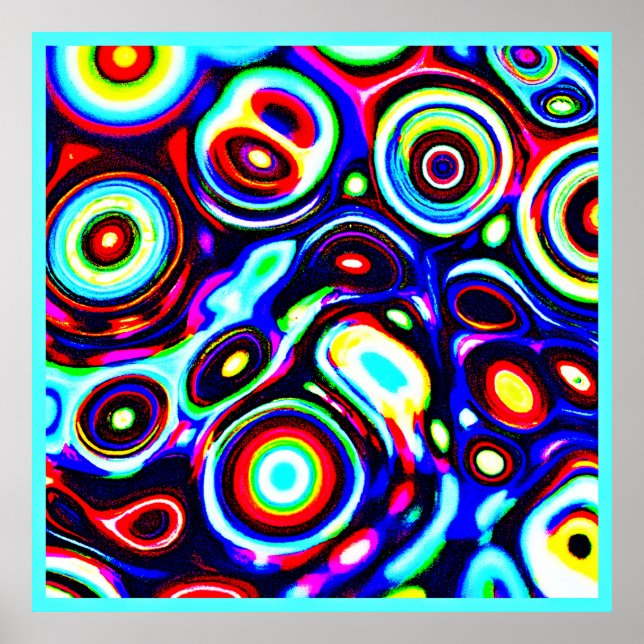 Póster Patrón de pulso de neón vibrante (Frente)