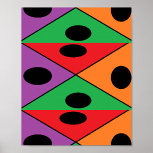 Póster Patrón de puntos de polka negro