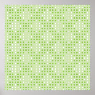 Póster Patrón de puntos y óvalos verdes planos