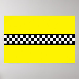 Póster Patrón de raya de verificación de taxi