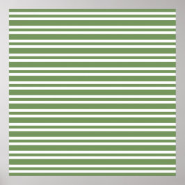 Póster Patrón de rayas blancas y verdes