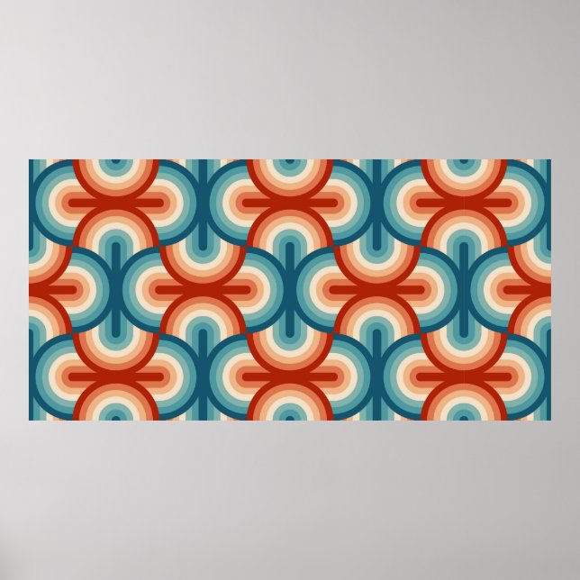 Póster Patrón de rayas de arcoiris de ilustracion (Frente)