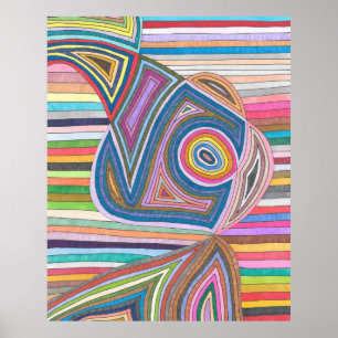 Póster Patrón de rayas geométricas abstractas vibrantes