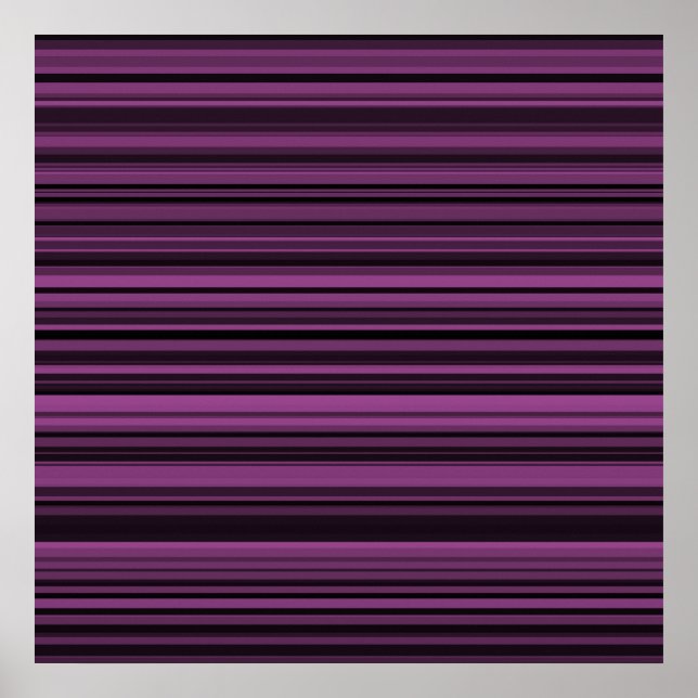 Póster Patrón de rayas negras y moradas (Frente)