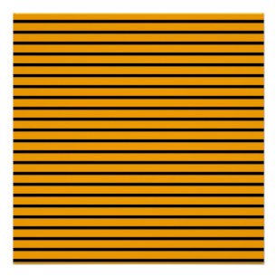 Póster Patrón de rayas retro amarillo negro