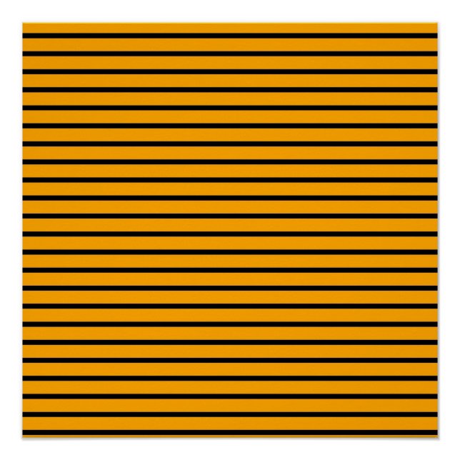 Póster Patrón de rayas retro amarillo negro (Anverso)