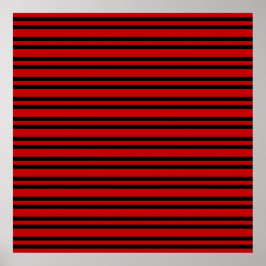 Póster Patrón de Rayas Rojas y Negras