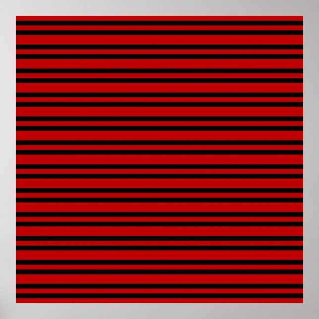 Póster Patrón de Rayas Rojas y Negras (Frente)