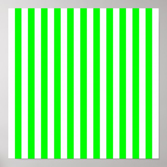Póster Patrón de rayas verde lima (Frente)