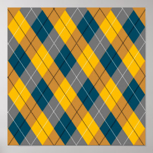 Póster Patrón de rebanado geométrico de color de otoño