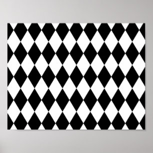 Póster Patrón de regaliz en blanco y negro