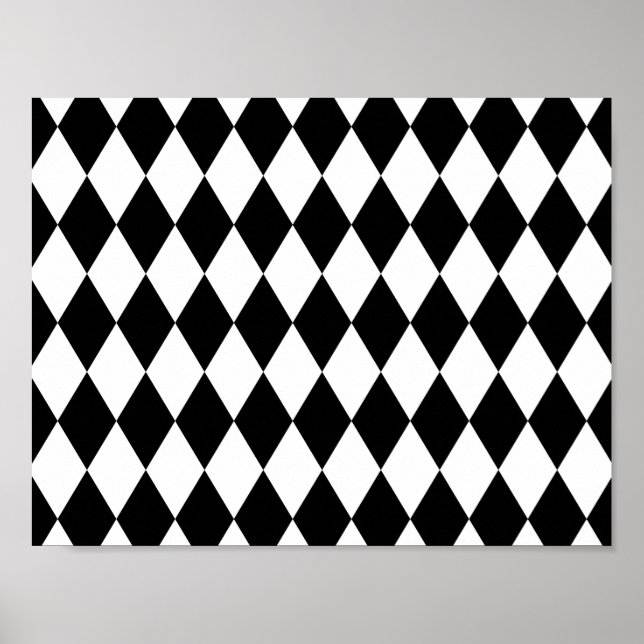 Póster Patrón de regaliz en blanco y negro (Frente)