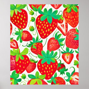 Póster Patrón de Remolino de Fresa