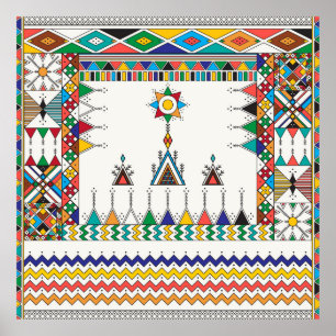Póster Patrón de repetición geométrica decorativa inspira