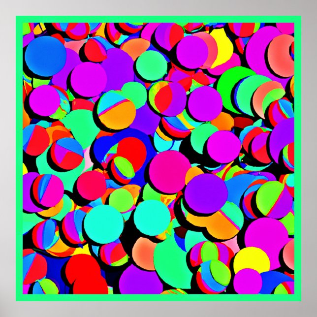 Póster Patrón de retro vibrante colorido (Frente)