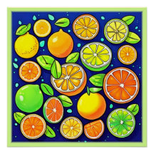 Patrón de Rodaja de Cítricos Frescos