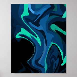 Póster Patrón de rotación de resumen azul oscuro