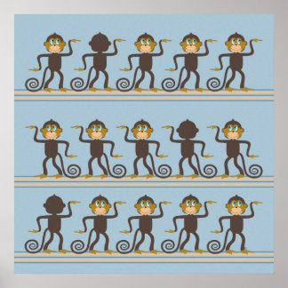 Póster Patrón de safari de baile lindo, habitación de niñ