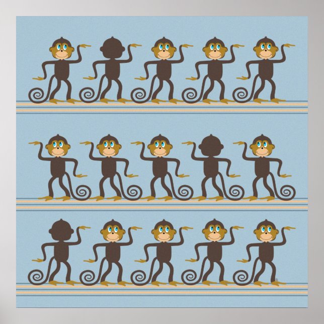 Póster Patrón de safari de baile lindo, habitación de niñ (Frente)