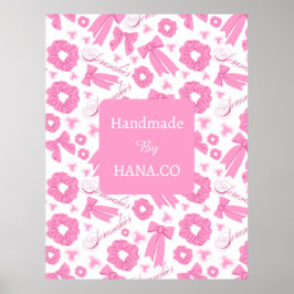 Póster Patrón de Scrunchies Rosados y Femeninos Accesorio