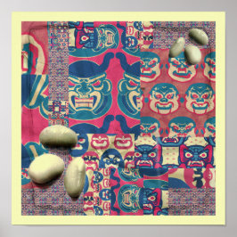 Póster Patrón de Setsubun Frijoles Demonios