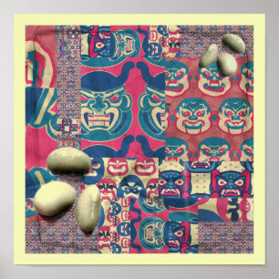 Póster Patrón de Setsubun Frijoles Demonios