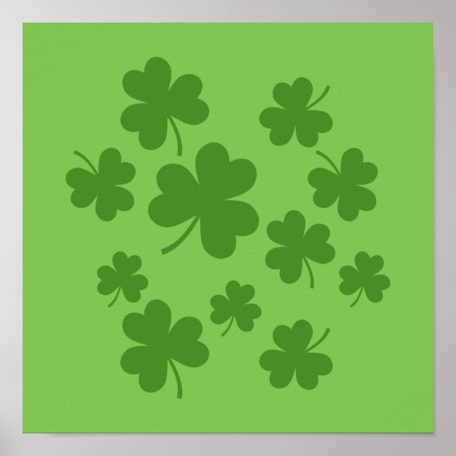 Póster Patrón de Shamrock Clover del Día de San Patricio (Frente)