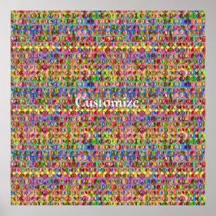 Póster Patrón de símbolos de paz multicolor Thunder_Cove