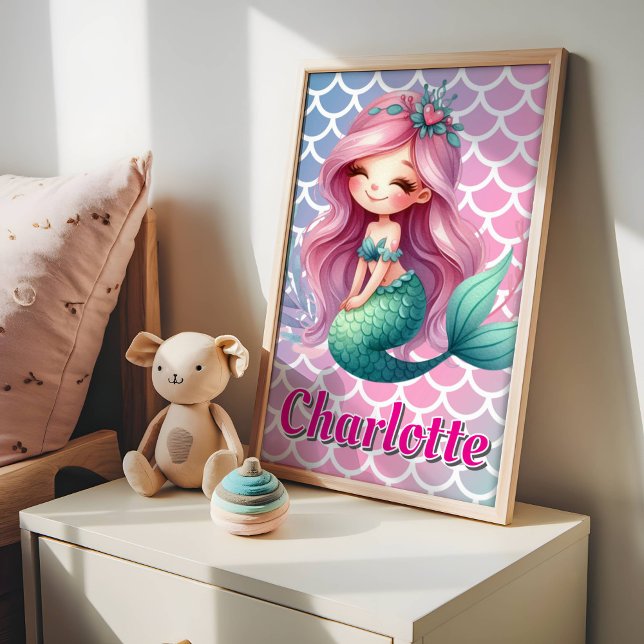 Póster Patrón de sirena nombre personalizado  (Subido por el creador)
