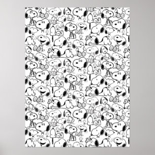 Póster Patrón de sonrisa risita risa de Snoopy