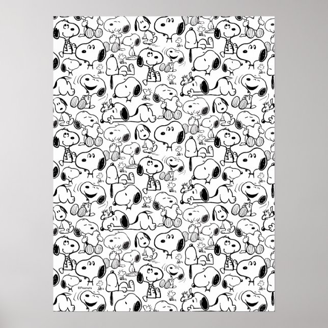 Póster Patrón de sonrisa risita risa de Snoopy (Frente)