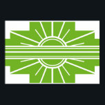 Póster Patrón de Sunburst Art Deco en Blanco y Lime<br><div class="desc">Basado en formas clásicas de arte deco,  este patrón de explosión de sol fue recreado en magnífico blanco y cal</div>