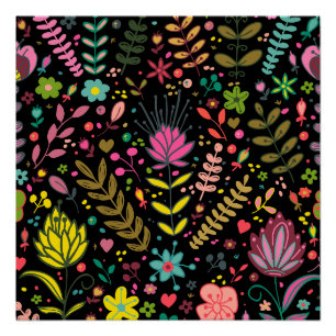 Póster Patrón de superficie floral - Papel de escritorio