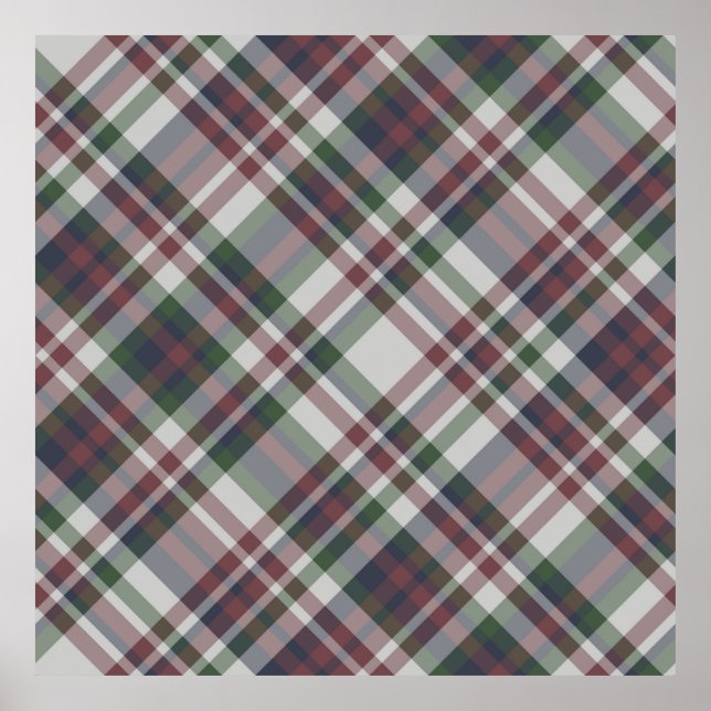 Póster Patrón de tartán multicolor inexistente. Retirada (Frente)