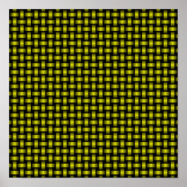 Póster Patrón de Tejido Amarillo Negro