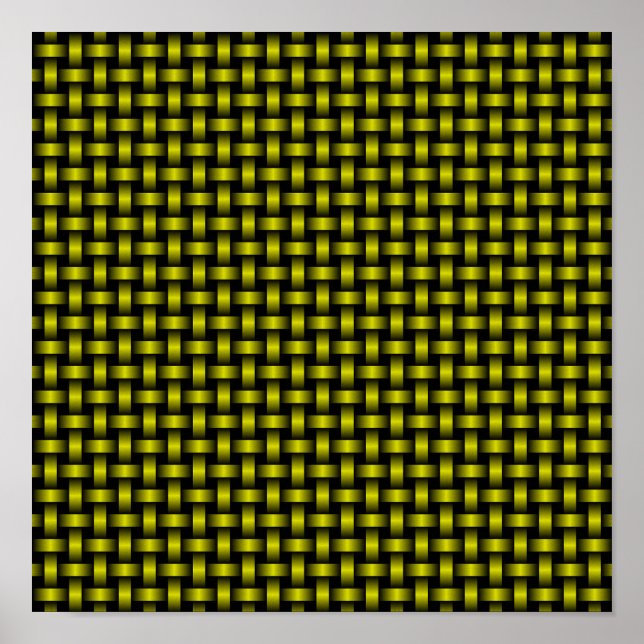 Póster Patrón de Tejido Amarillo Negro (Frente)