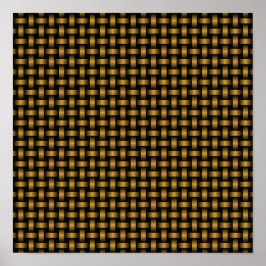 Póster Patrón de Tejido Negro Naranja