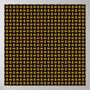 Póster Patrón de Tejido Negro Naranja