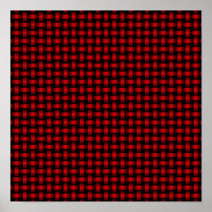 Póster Patrón de Tejido Rojo y Negro