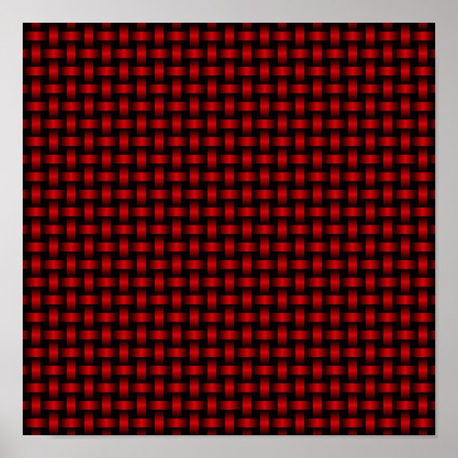 Póster Patrón de Tejido Rojo y Negro (Frente)