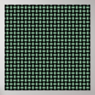 Póster Patrón de Tejido Verde Negro