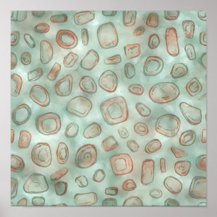 Póster Patrón de tela de pátina abstracta sin costuras Ni