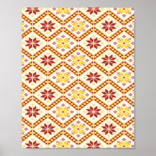Póster Patrón de tela floral
