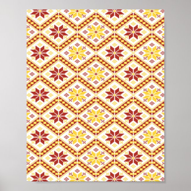 Póster Patrón de tela floral (Frente)