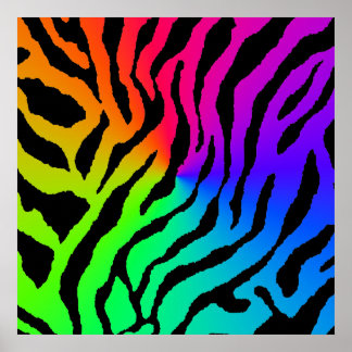 Póster Patrón de tigre retro Corey Tiger 80s