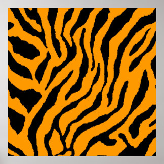 Póster Patrón de tigre retro Corey Tiger 80s