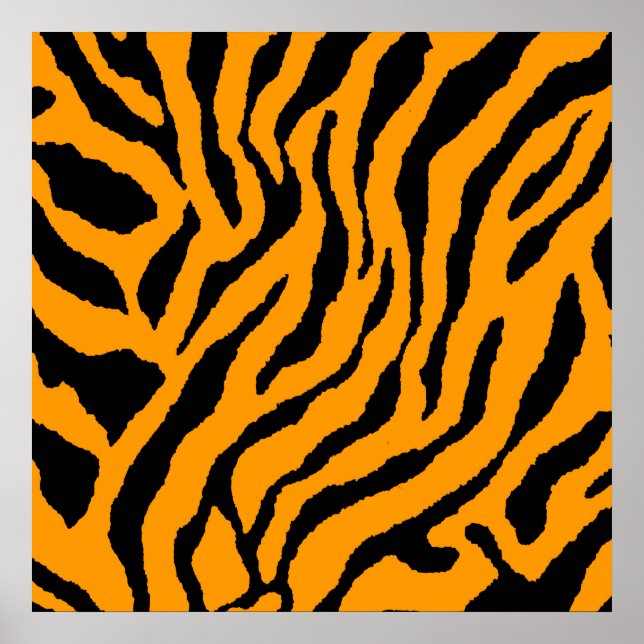 Póster Patrón de tigre retro Corey Tiger 80s (Frente)