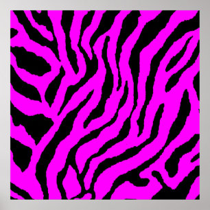 Póster Patrón de tigre retro Corey Tiger 80s